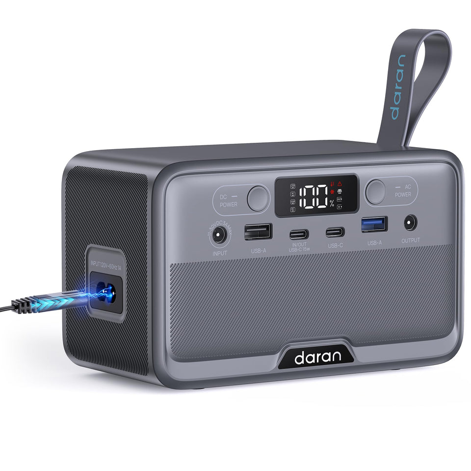 DaranEner portable power station in compact size powering devices on the go