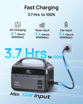 DaranEner portable power station solar-ready for off grid recharging