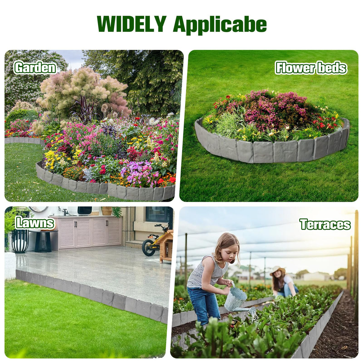 DARFULA 16ft border set enhances outdoor spaces without heavy tools