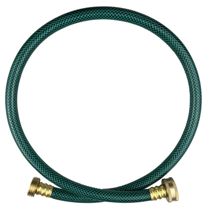 Darnassus garden hose with solid brass fittings for leak-free watering.