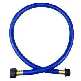 Darnassus hose with brass fittings showing secure connection for leak-free water flow.