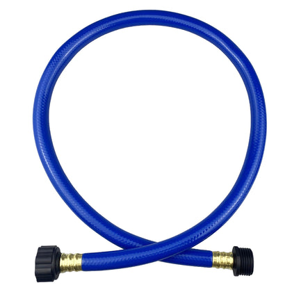Darnassus hose with brass fittings showing secure connection for leak-free water flow.