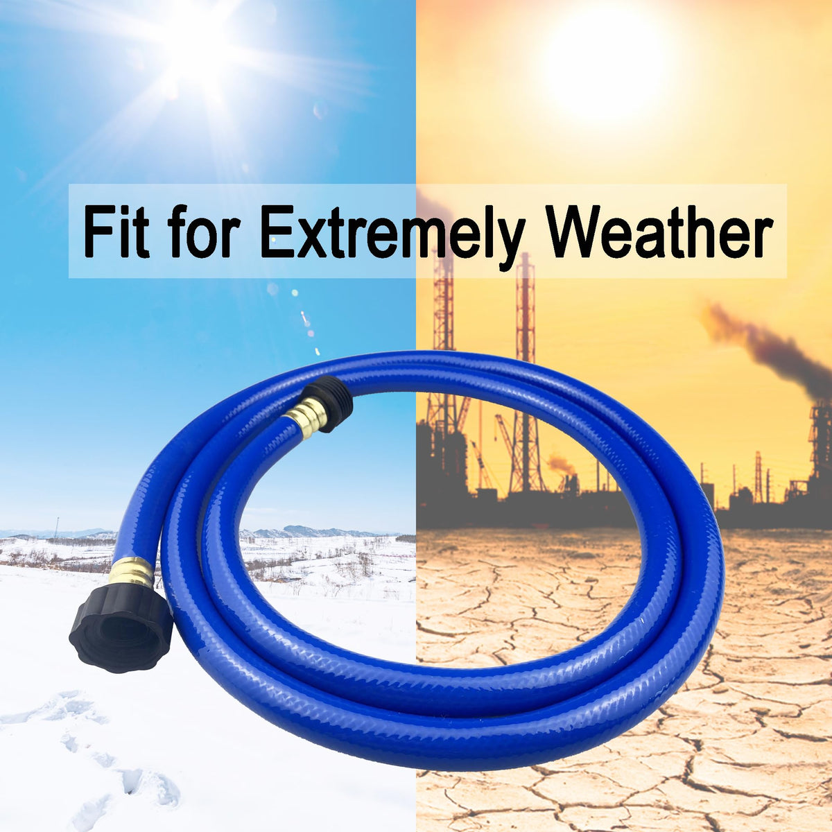 Darnassus kink-free PVC hose glides around obstacles for convenient gardening.