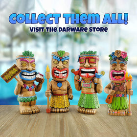 Darware Solar Garden Tiki Statues set 3 ready-to-gift packaging