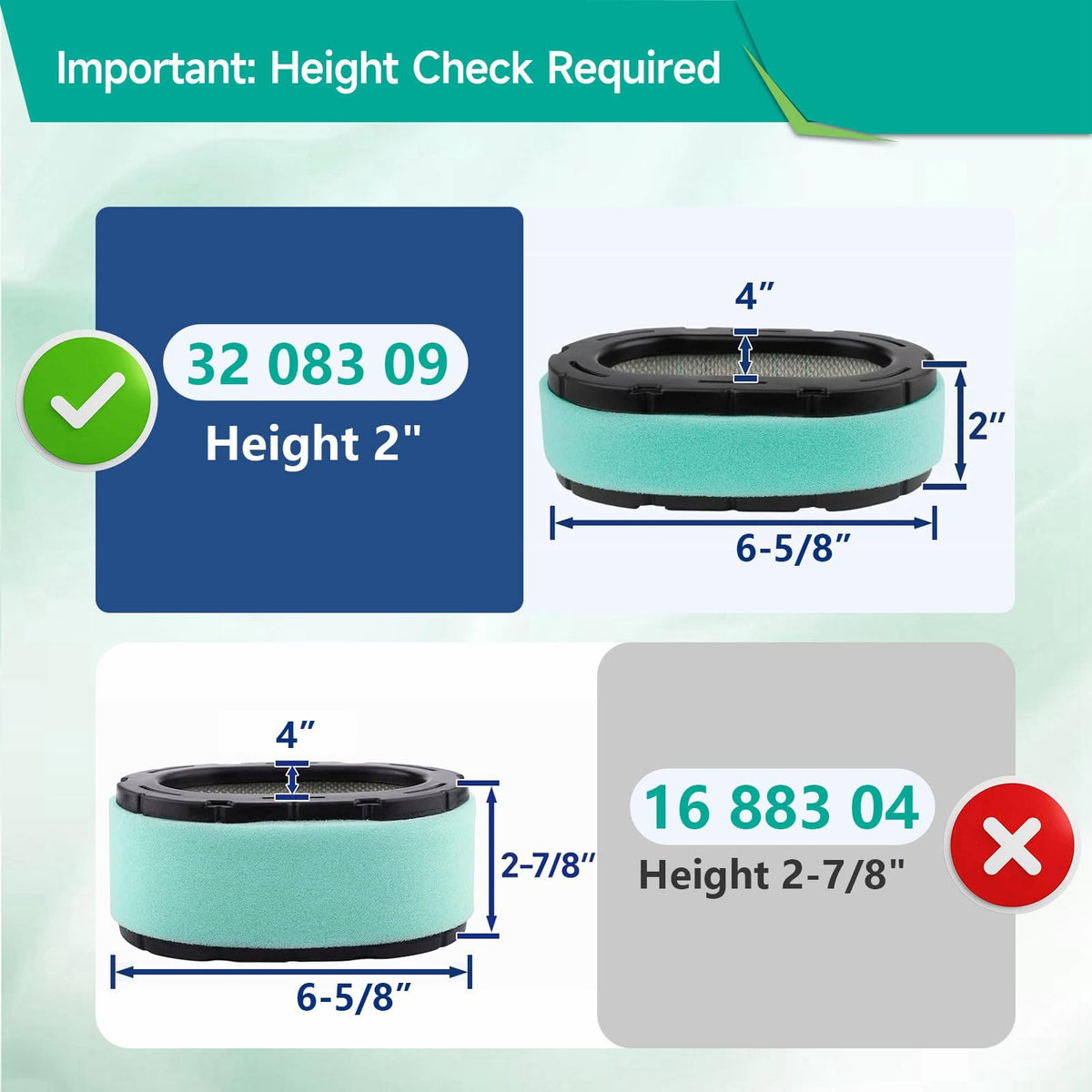 DASARYA KH-32-883-09-S1 air filter for Cub Cadet XT1/XT2 enhances engine breathing.