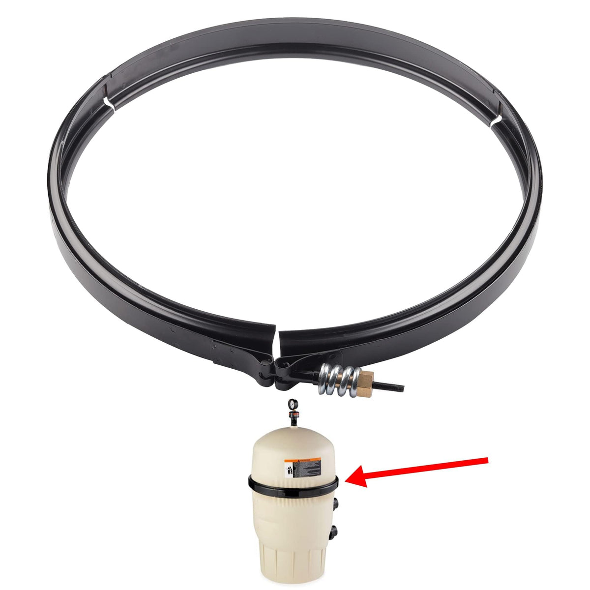 Dasbecan 190003 tension clamp kit close-up in stainless steel for lasting performance.