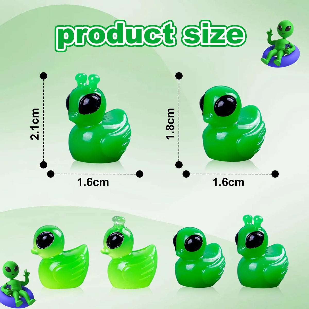 DASHUAIGE alien duck green glow-pack for nighttime displays and decorations