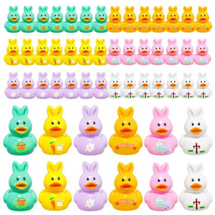 DASHUAIGE Easter mini resin ducks bunny ears set, ideal for playful party decor.