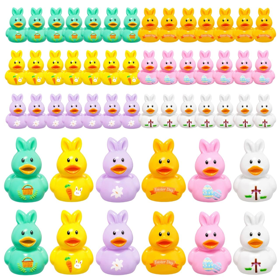 DASHUAIGE Easter mini resin ducks bunny ears set, ideal for playful party decor.