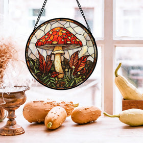 DASTOLL festive window decor mushroom red brightens holiday spaces