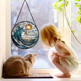 DASTOLL Colorful diamond glass panel decor adds artistic window accents