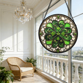 DASTOLL double-sided clover suncatcher reflects light beautifully