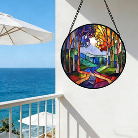 DASTOLL forest tree sun catcher with metal chain for easy hanging