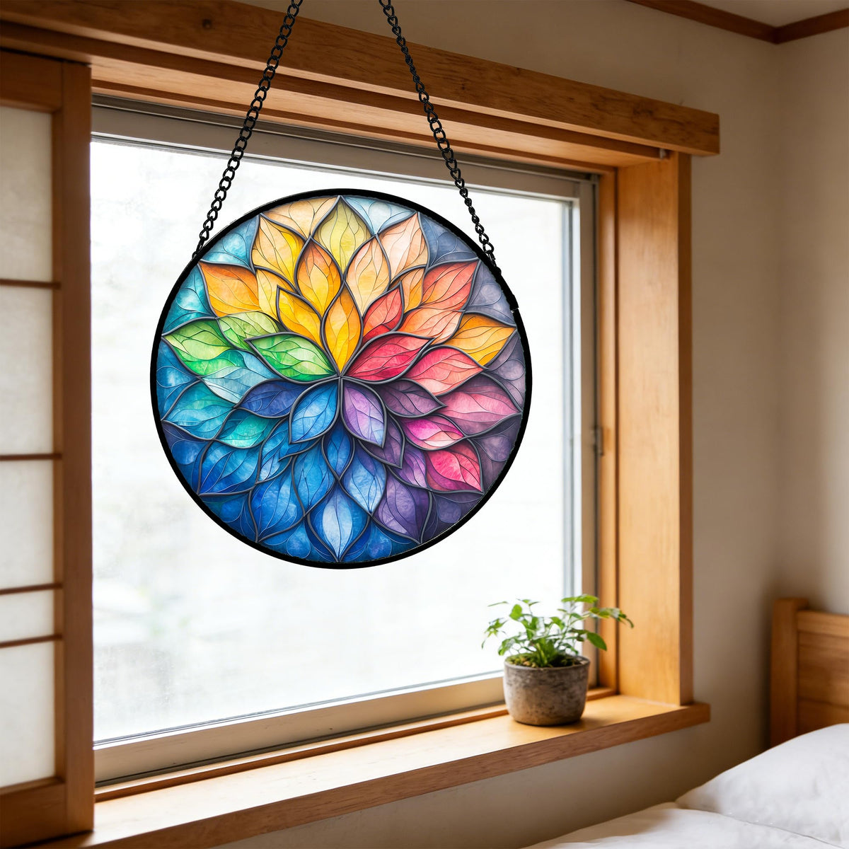 DASTOLL gift for mom stained glass window hanging showcases thoughtful decor