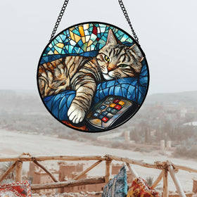 Gift-ready DASTOLL gray cat suncatcher for pet lovers.