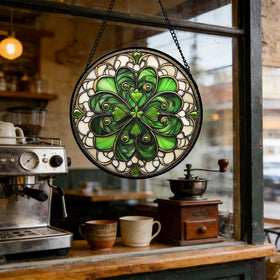 DASTOLL green clover sun catcher indoors enhances sunlit spaces