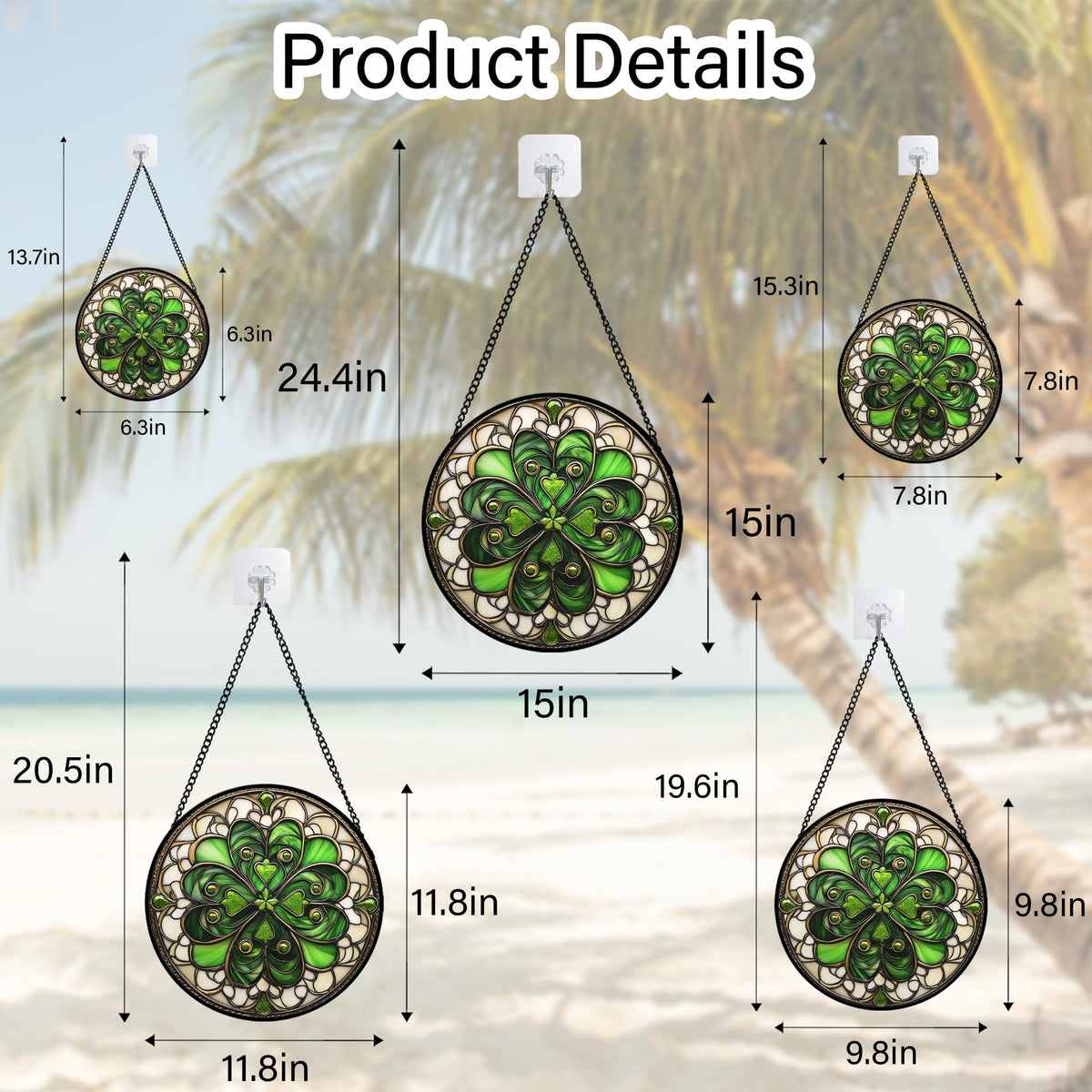 DASTOLL hand-painted clover suncatcher creates a festive focal point