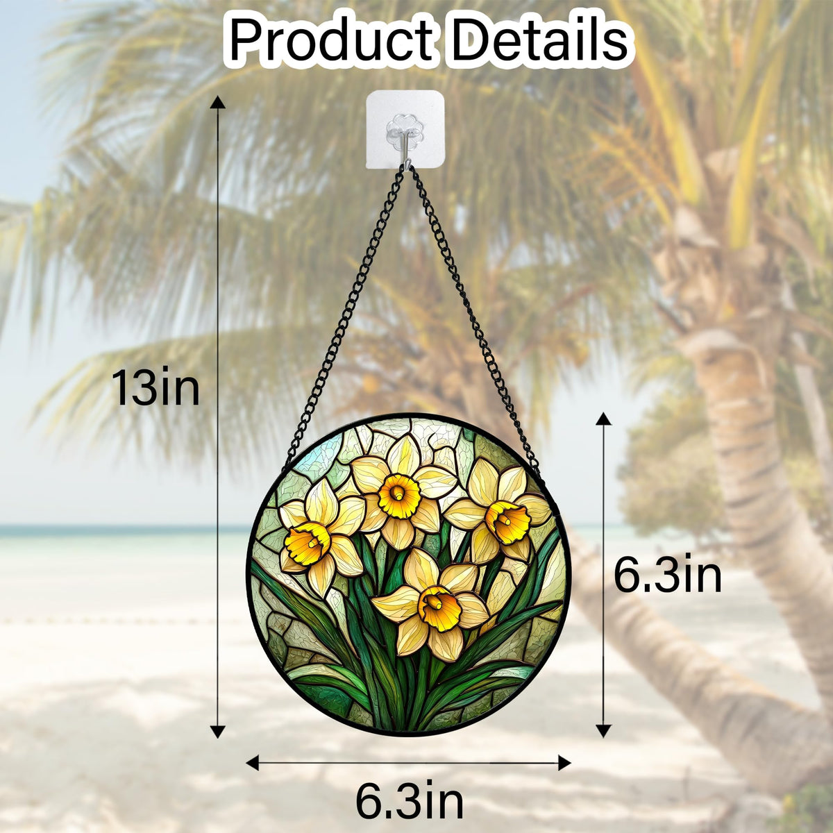 DASTOLL hanging suncatcher with metal chain for easy setup
