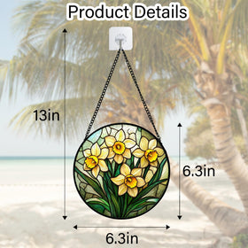 DASTOLL hanging suncatcher with metal chain for easy setup