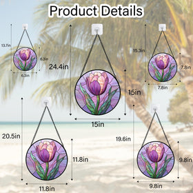 Intricate stained glass tulip design by DASTOLL as window art