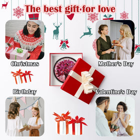 DASTOLL pink love tree suncatcher enhances bedroom decor with warm glass colors