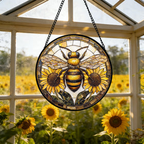DASTOLL glass art captures light beautifully by sunlit windows.