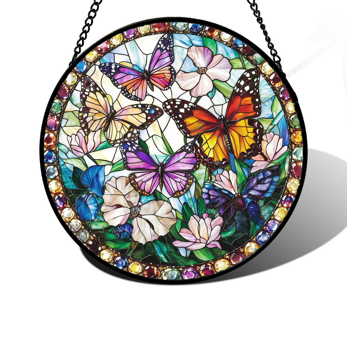 DASTOLL butterfly suncatcher on sunny window adds vibrant color
