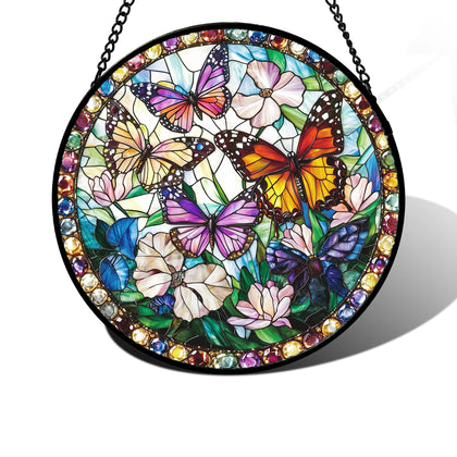 DASTOLL butterfly suncatcher on sunny window adds vibrant color