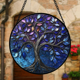 DASTOLL stained glass ornament for doors or porches, adding color and charm.