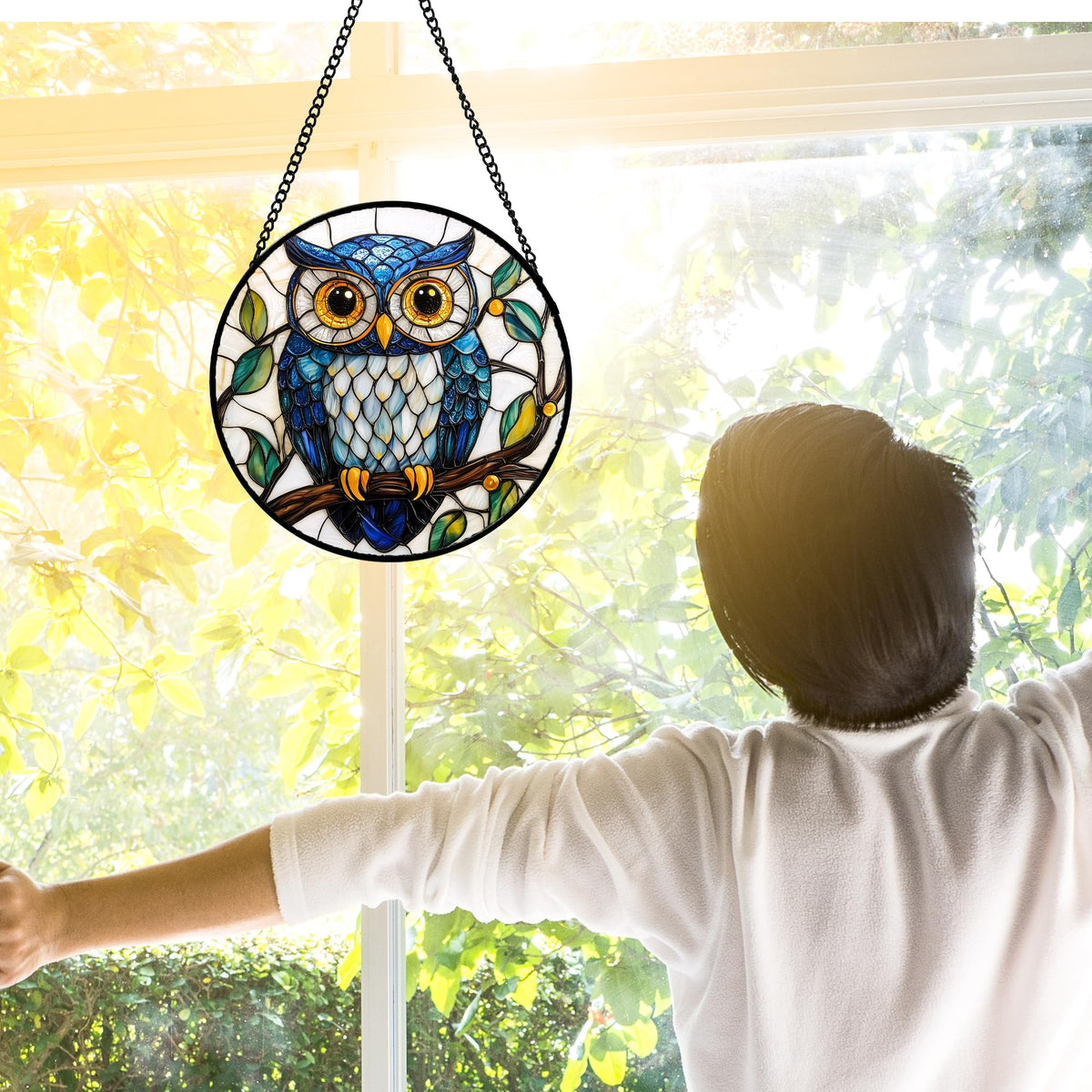 DASTOLL stained glass ornament enhances rooms with cheerful light