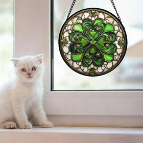 DASTOLL green clover suncatcher window hanging adds warmth to any room