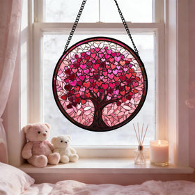 DASTOLL double-sided stained glass hangs from any window or door