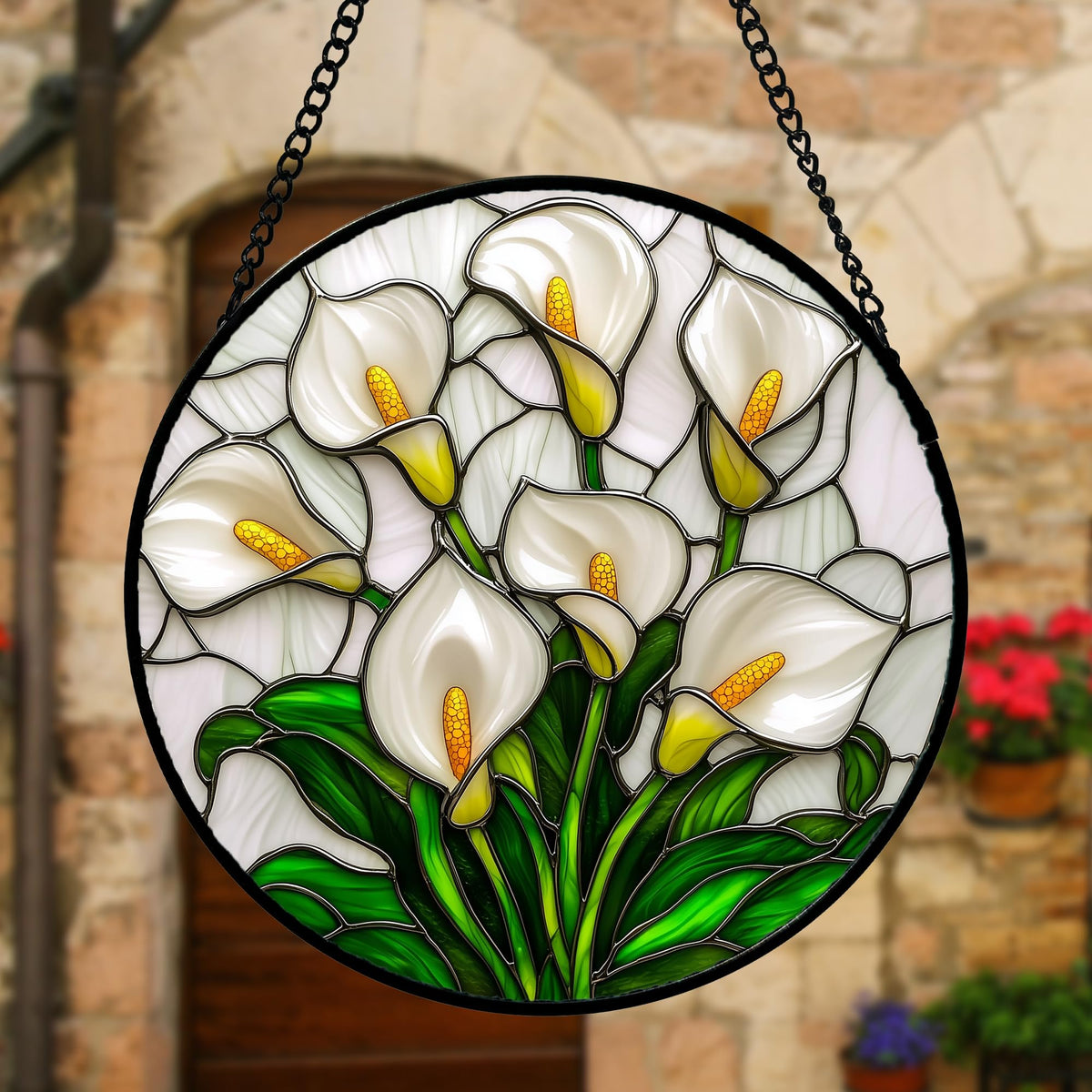DASTOLL sun catcher with metal chain for easy, secure hanging.