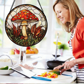 DASTOLL big red mushroom sparkles in kitchens when sunlight streams through