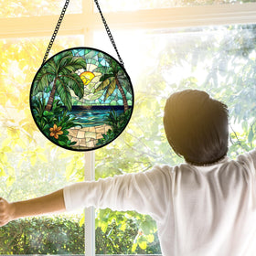 DASTOLL sun catcher decor illuminates doors and porches in morning light