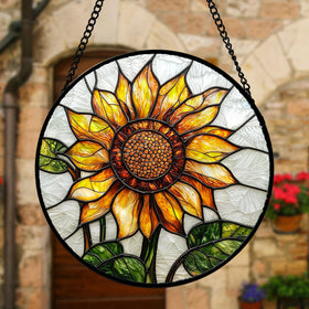 DASTOLL suncatcher with metal chain provides versatile window decor