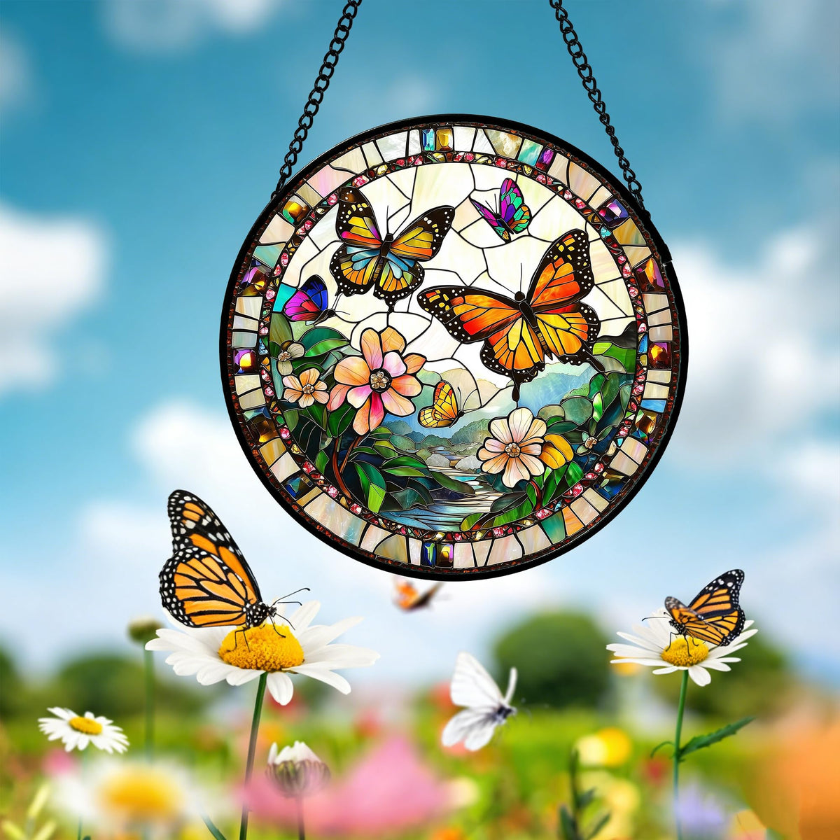 DASTOLL vibrant sun catcher creates colorful reflections in daylight