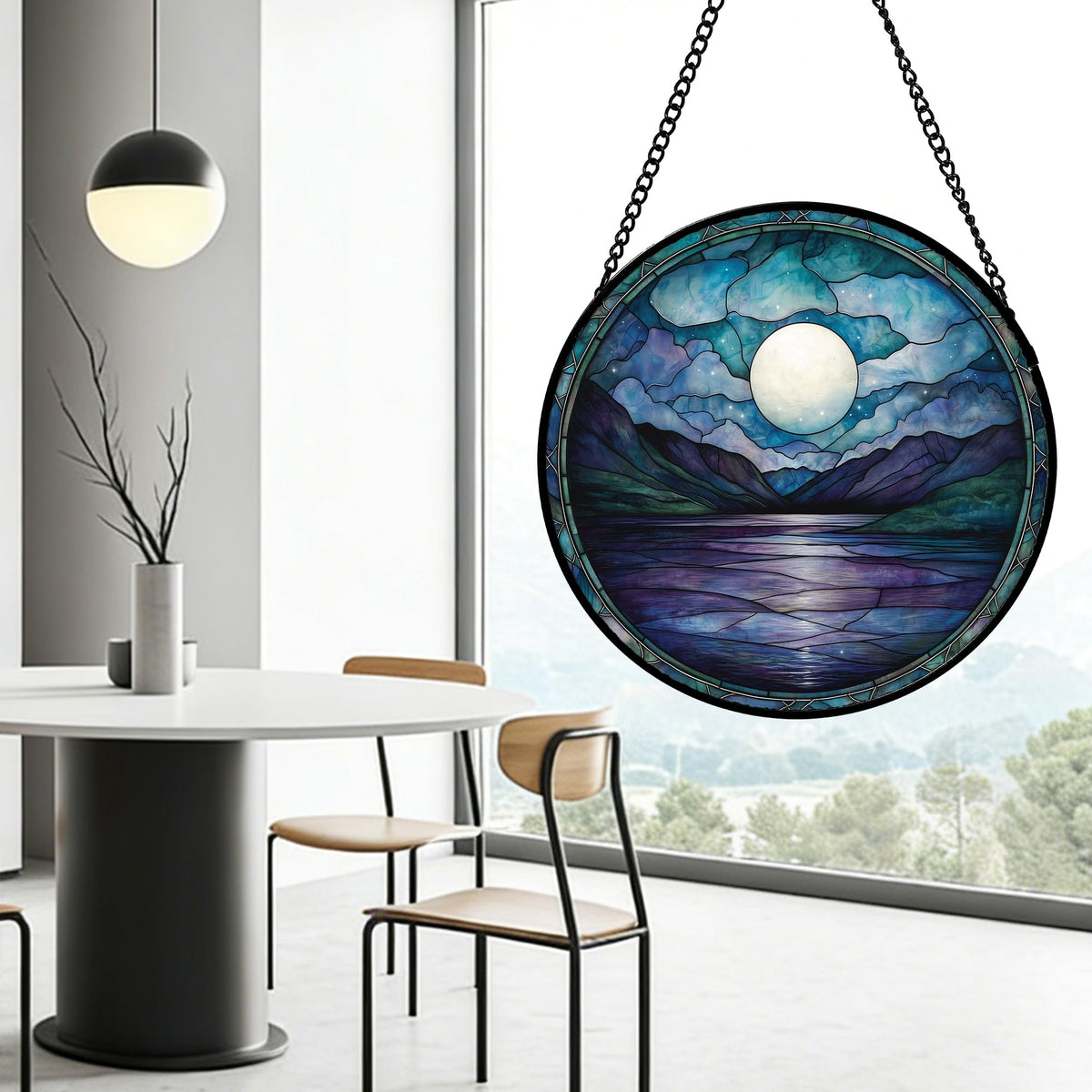 DASTOLL window decor depicting a dreamy night sky and reflections