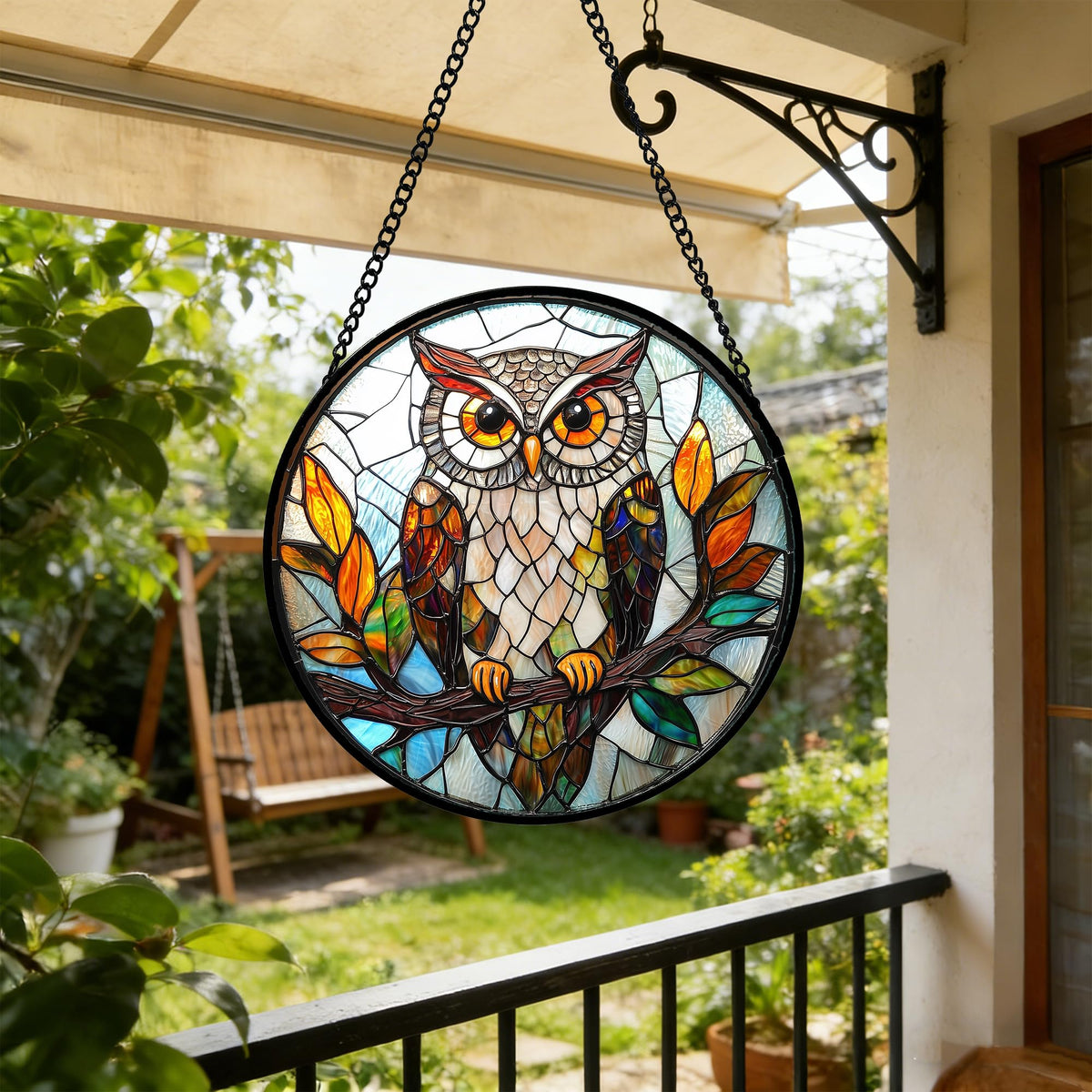 DASTOLL porch window suncatcher adds sparkling color to exterior doors
