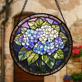 DASTOLL window hanging sun catcher Hydrangea flowers for vibrant porch and room accents.