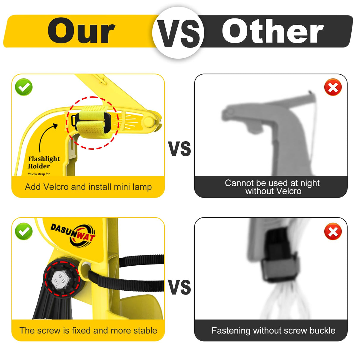 Dasunwat extension rod shown in action for high-area cleaning without ladders.