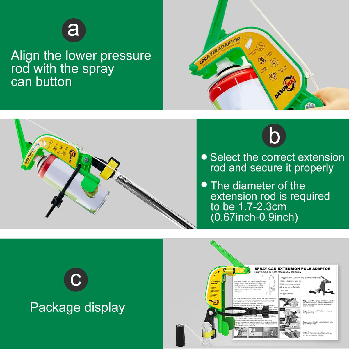 Dasunwat packaging includes adaptor and manual for quick setup and confident use