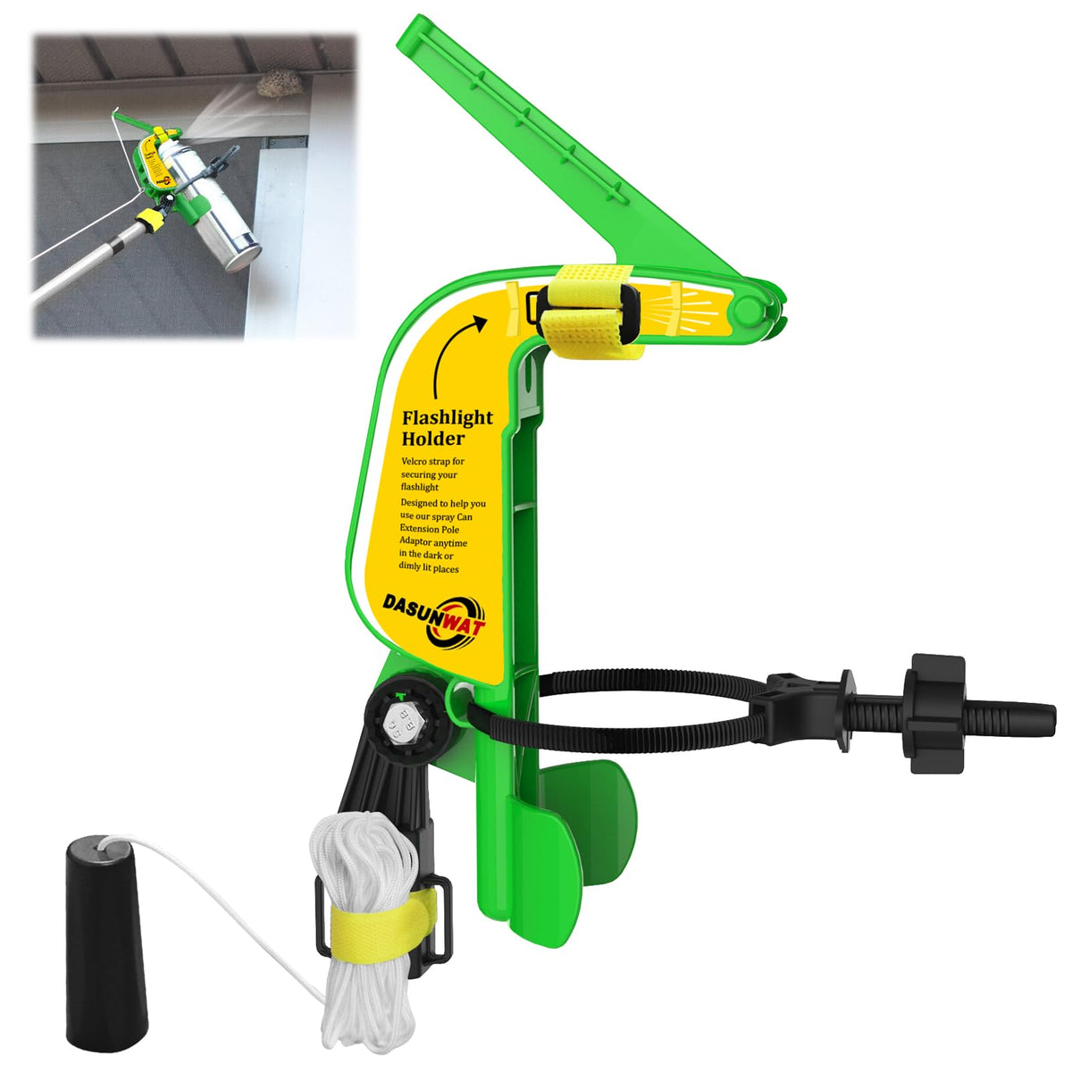 Dasunwat spray can extension pole adaptor front view boosts reach for high-priority tasks