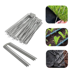 DaTpuik sturdy garden staples securing turf and landscape fabric for robust outdoor projects.