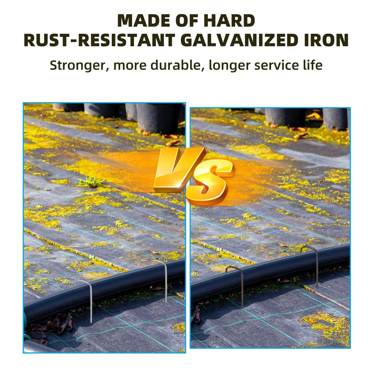 DaTpuik weed barrier anchors hold edging and barriers in place against wind.