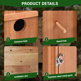 Daulpell birdhouse camera night vision enables viewing nests after dark