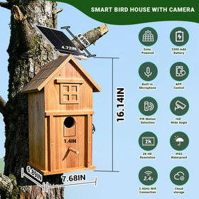 Daulpell natural wood birdhouse coating blends with outdoors while staying protected