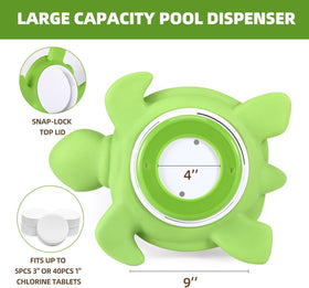 Daunor Turtle adjustable-release for controlled chlorine dispersion.