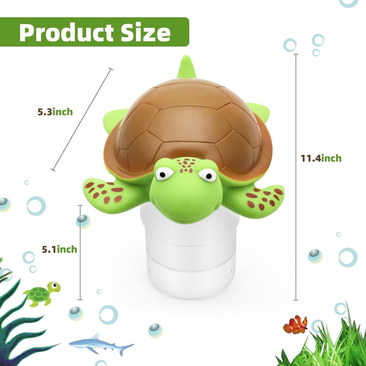 Daunor Turtle large-capacity dispenser holding four 3-inch tablets for extended pool readiness.