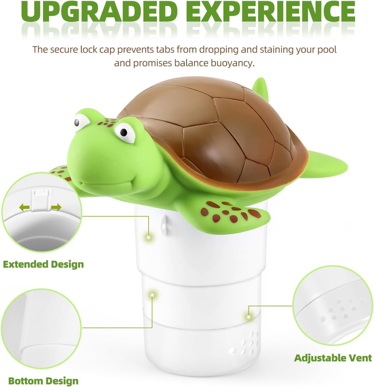 Daunor Turtle twist-lock cap keeps tablets secure until dispersion.